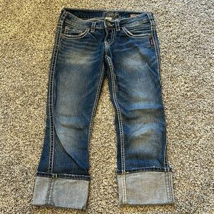 Women’s Silver Brand Jean Capris